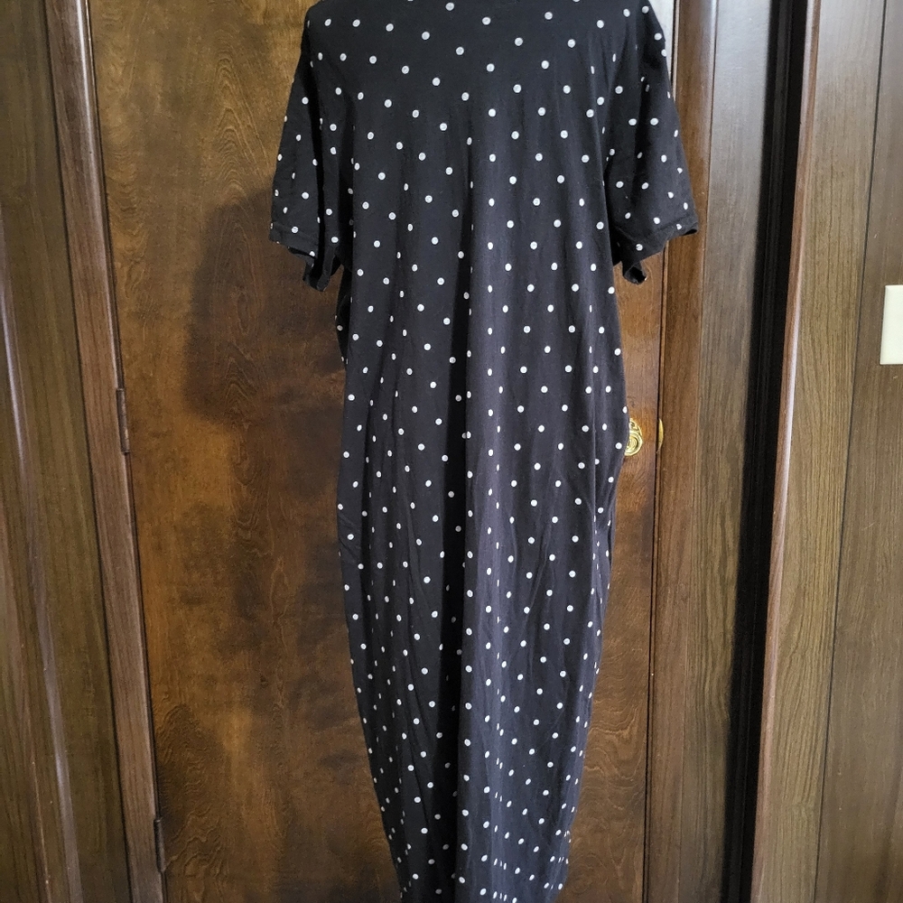 Black Polka Dot Sleep Shirt Size M/L - Picture 3 of 7